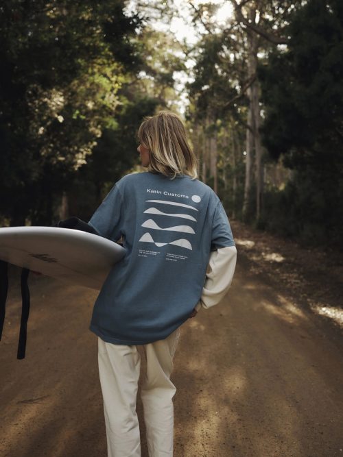 Camiseta Katin Frequency Tee hombre algodón orgánico con diseño atardecer costero