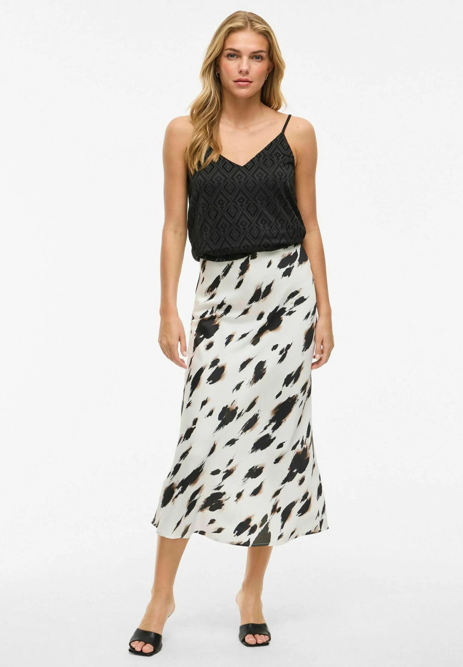 Birch-COI 2 Falda midi mujer cintura alta satén reciclado OBJECT