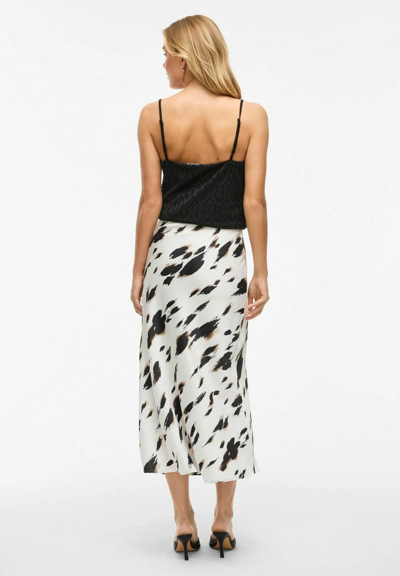 Birch-COI 3 Falda midi mujer cintura alta satén reciclado OBJECT