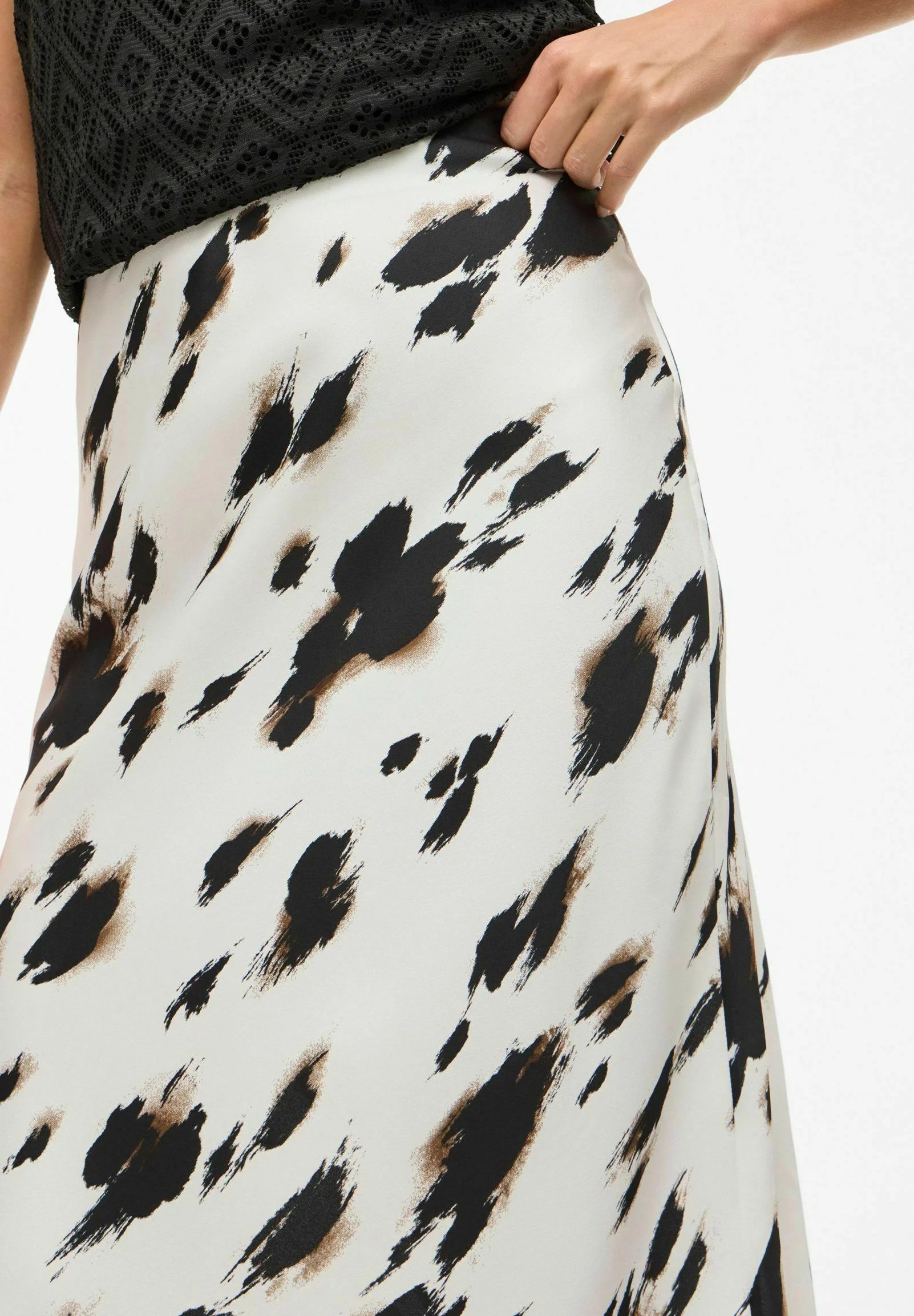 Birch-COI 4 Falda midi mujer cintura alta satén reciclado OBJECT