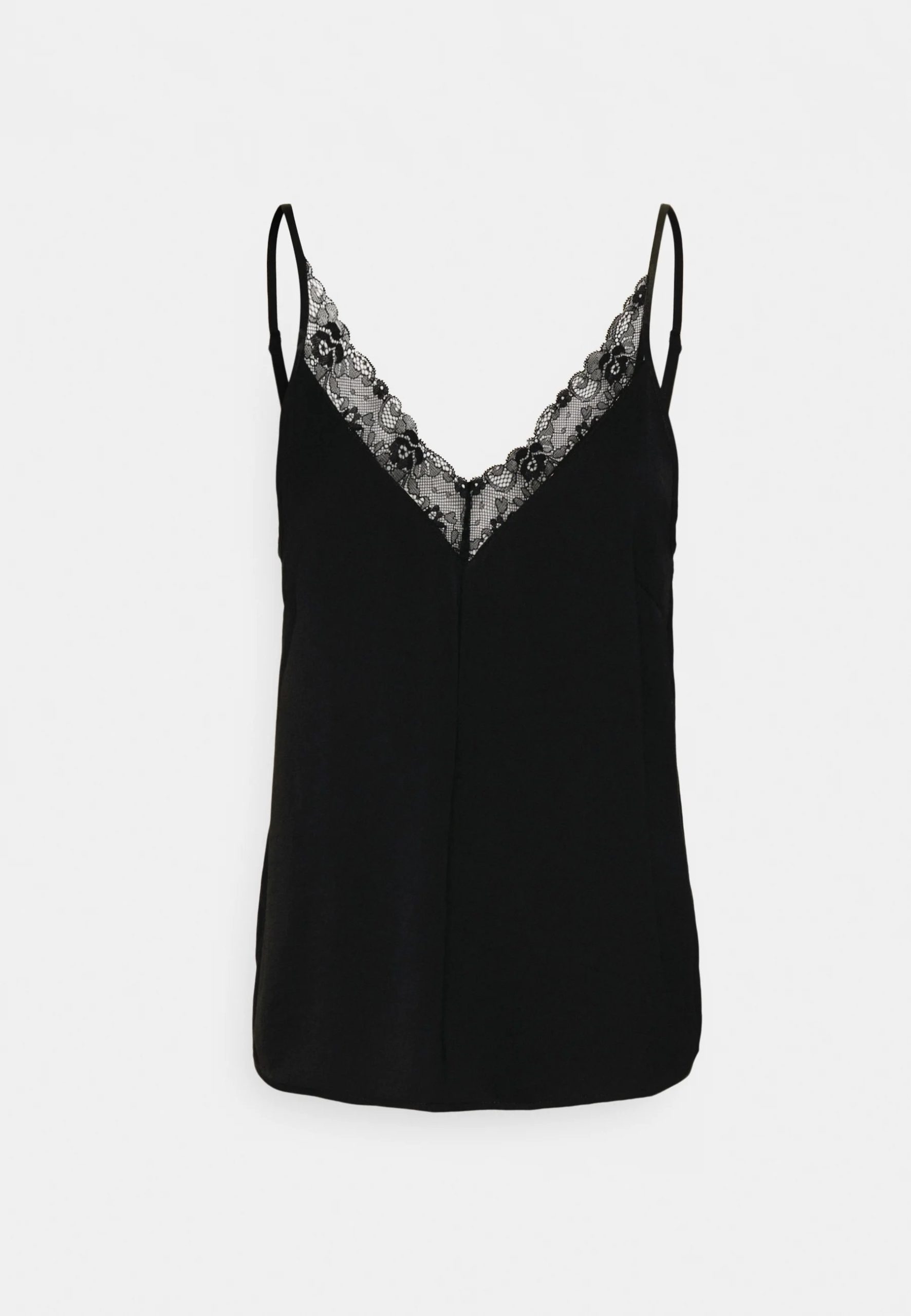 Black 1 Top satén mujer loose fit tirantes ajustables escote en V