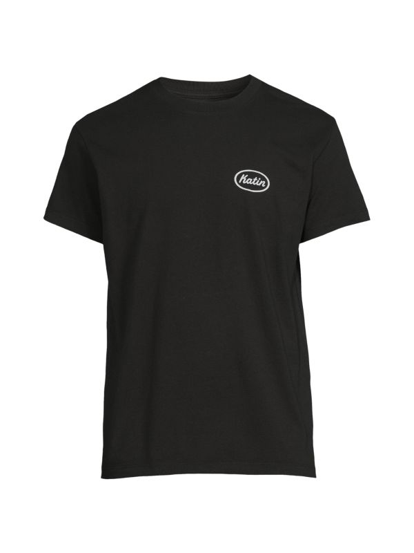 Black 1 Camiseta Katin Laka Tee hombre algodón orgánico con gráfico en espalda y logo en pecho