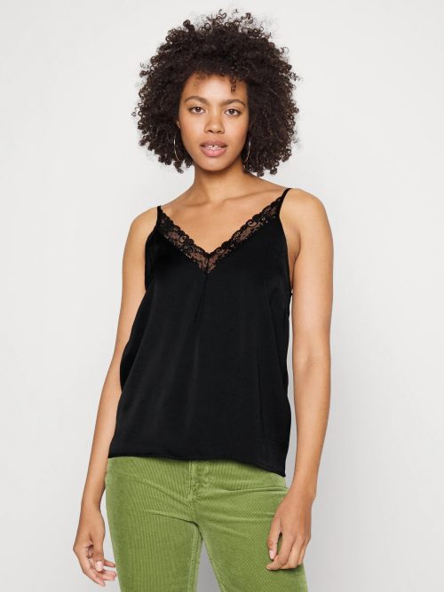 Top satén mujer loose fit tirantes ajustables escote en V