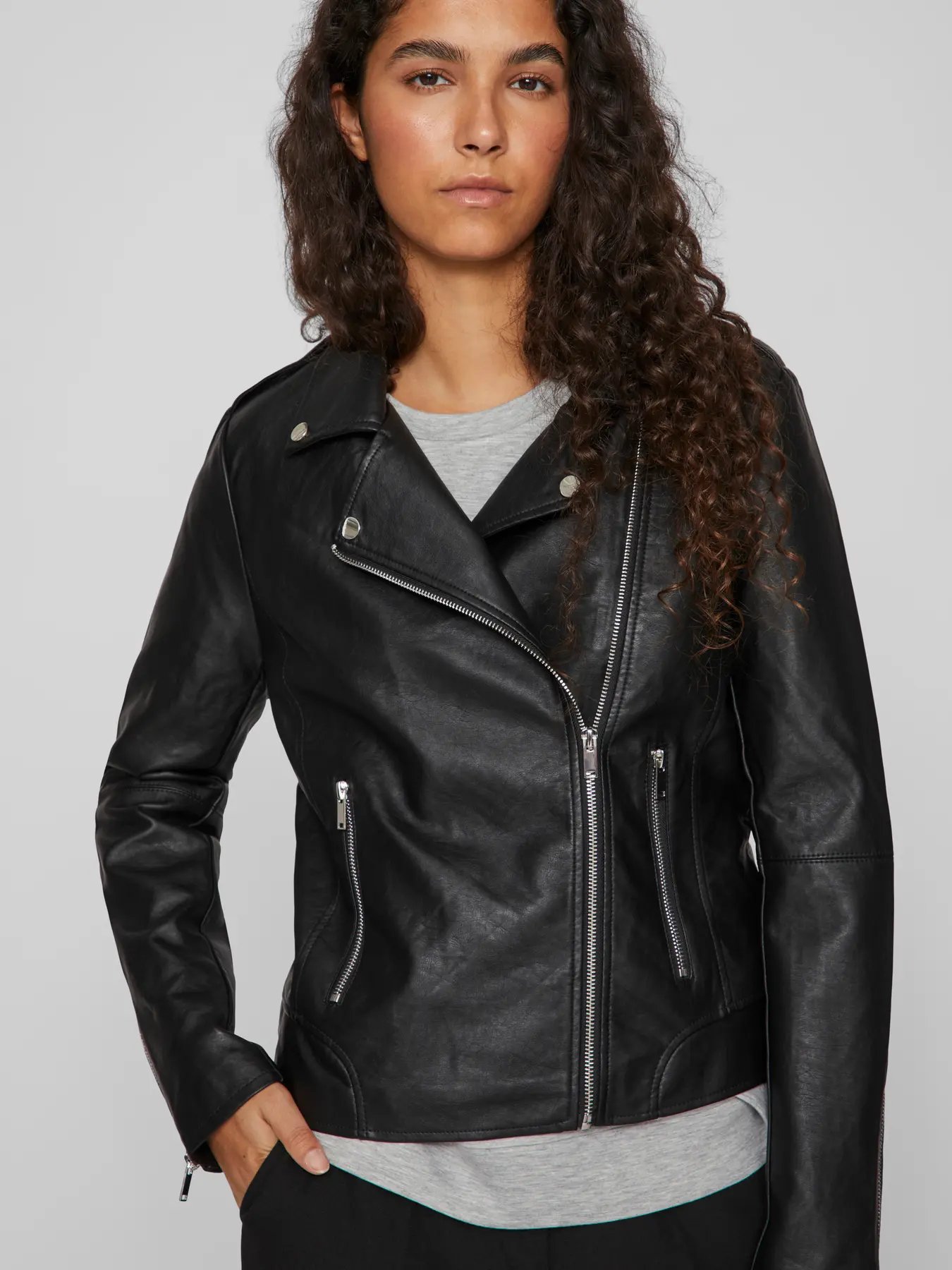Black 2 Chaqueta biker mujer PU ligera OBJECT