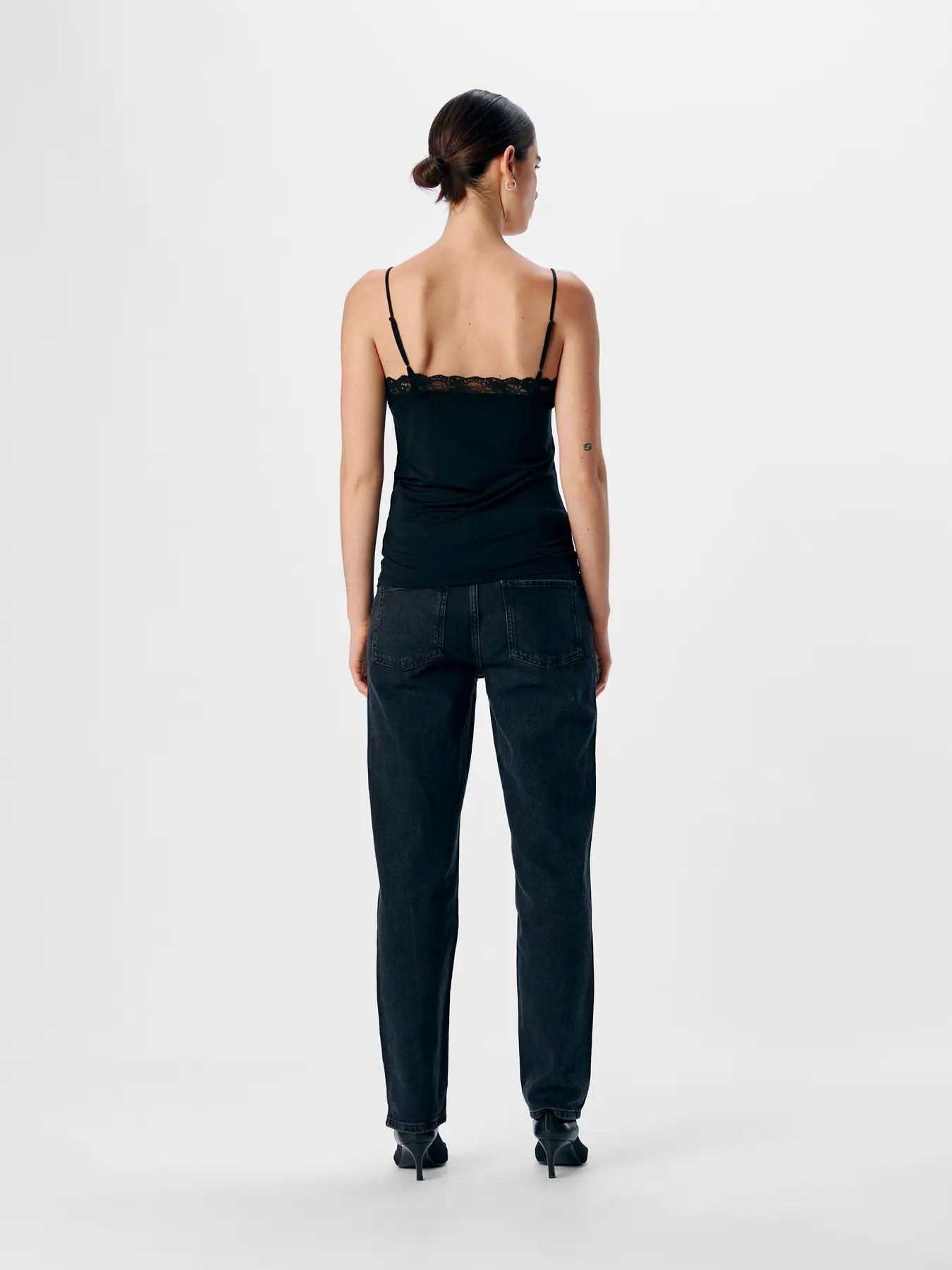 Black 3 Top elástico mujer escote en V