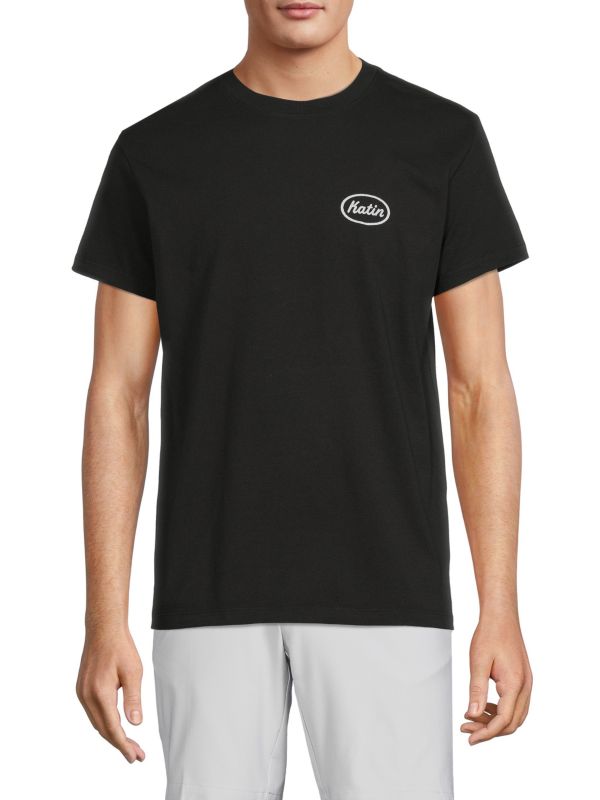 Black 3 Camiseta Katin Laka Tee hombre algodón orgánico con gráfico en espalda y logo en pecho