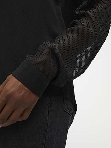 Black 5 Camiseta mujer manga larga con mangas transparentes