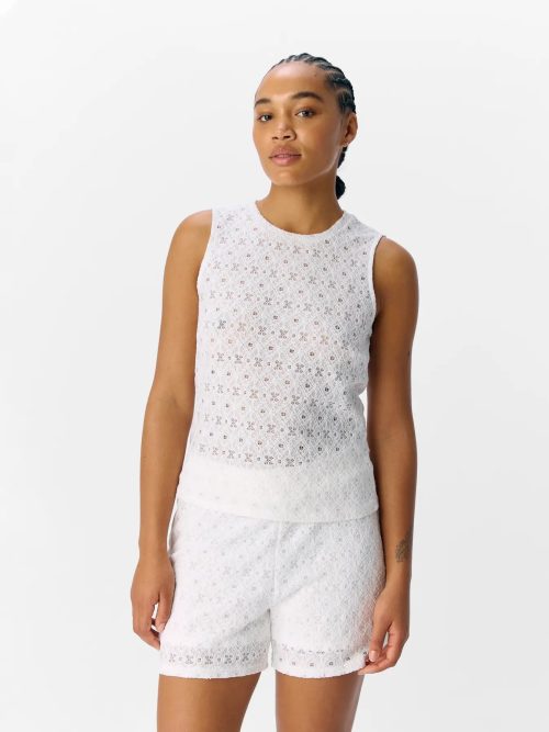 Camiseta mujer sin mangas cuello redondo