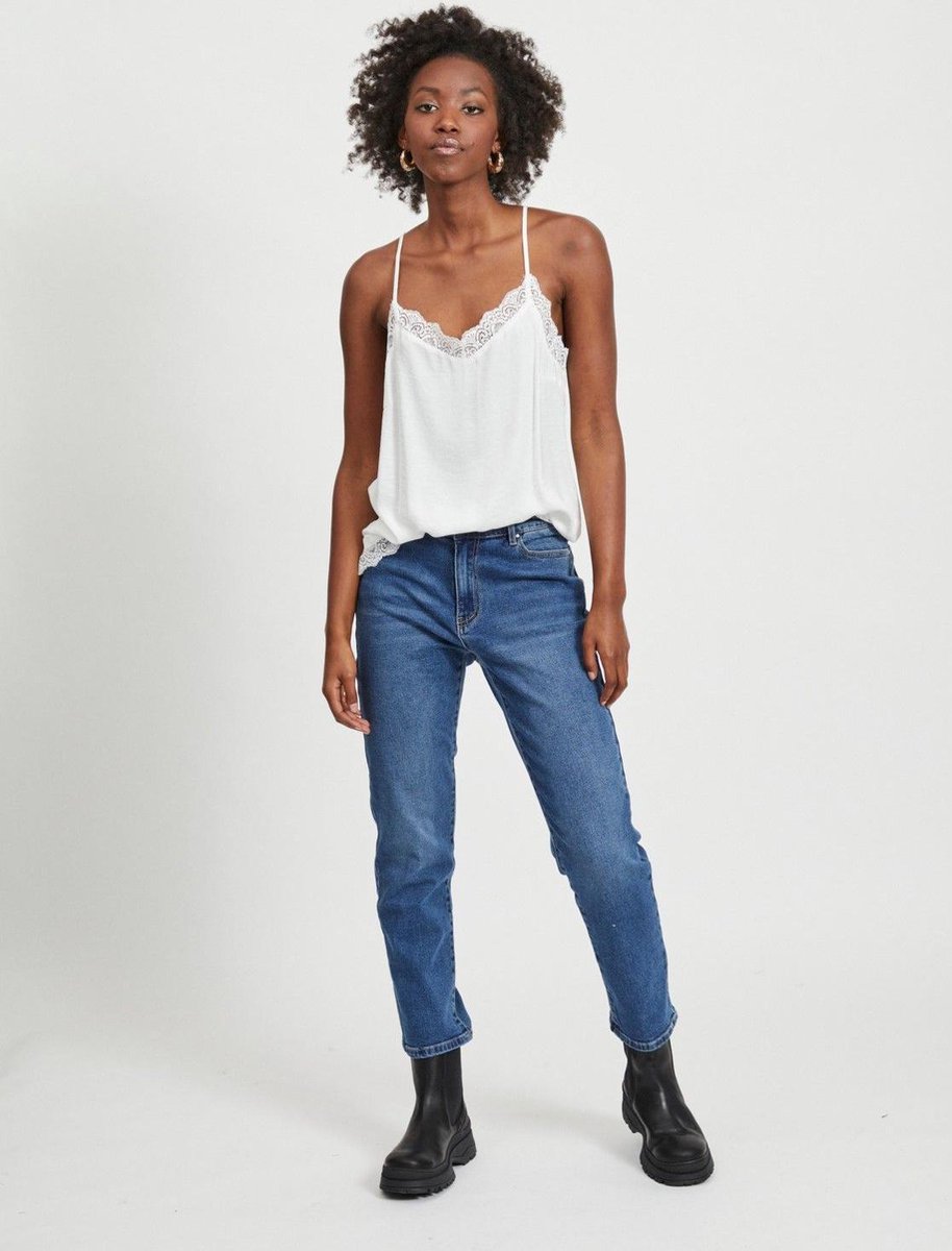 Cloud Dancer (White) 2 Top VILA mujer encaje escote en V