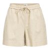 Humus (Beige) 1 Pantalón corto mujer cintura media lino algodón orgánico OBJECT