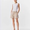 Humus (Beige) 2 Pantalón corto mujer cintura media lino algodón orgánico OBJECT