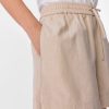 Humus (Beige) 4 Pantalón corto mujer cintura media lino algodón orgánico OBJECT