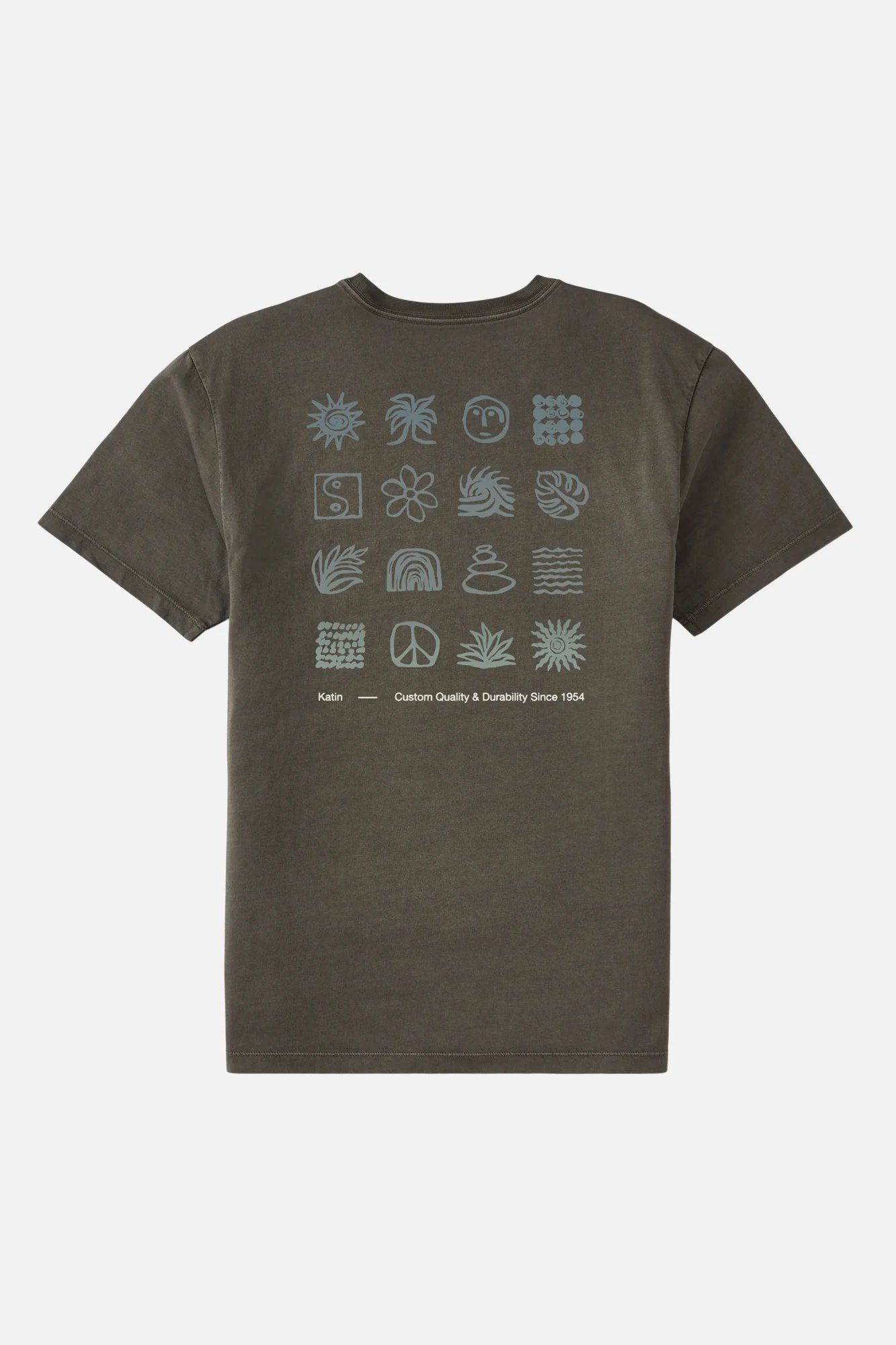 Lead 1 Camiseta Katin Scavenge Tee hombre algodón orgánico con estampado artístico inspirado en grabados en madera