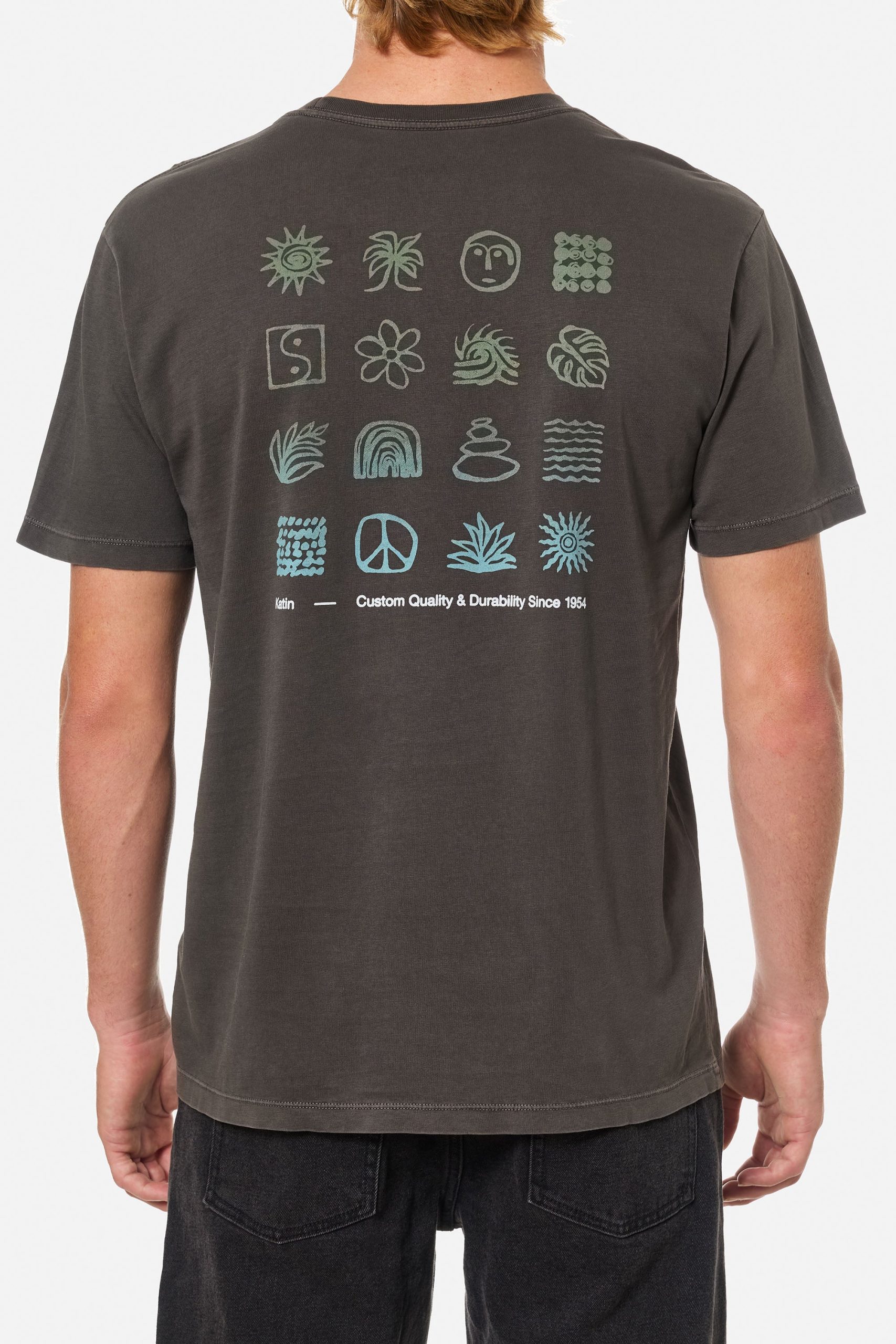 Lead 3 Camiseta Katin Scavenge Tee hombre algodón orgánico con estampado artístico inspirado en grabados en madera