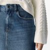 Medium Blue Denim Washed 4 Falda vaquera mujer tiro alto con bolsillos