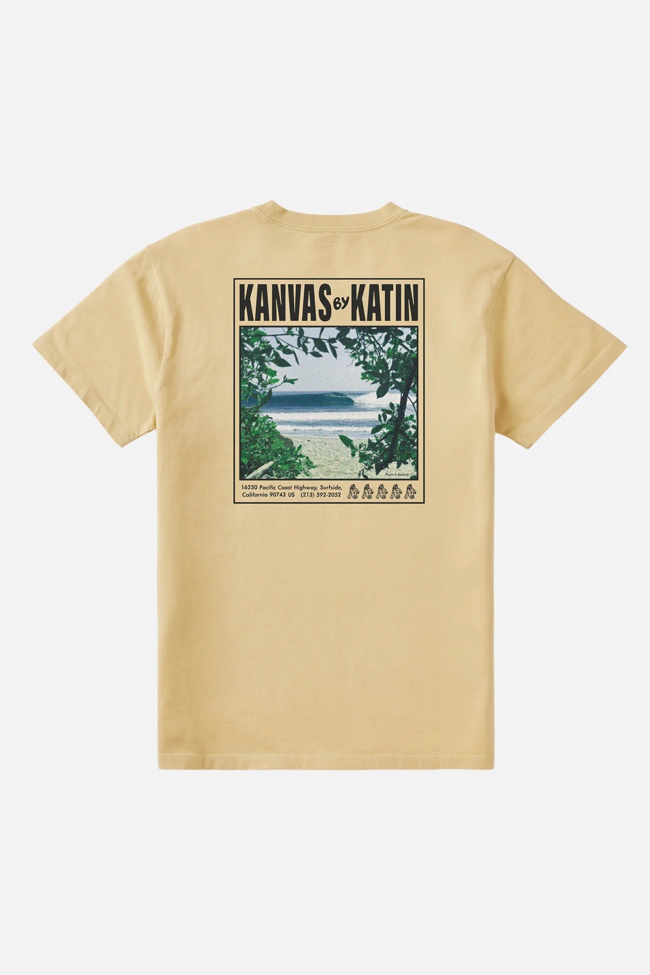 Mustard 1 Camiseta Katin Porto Tee hombre algodón orgánico con diseño surf vintage