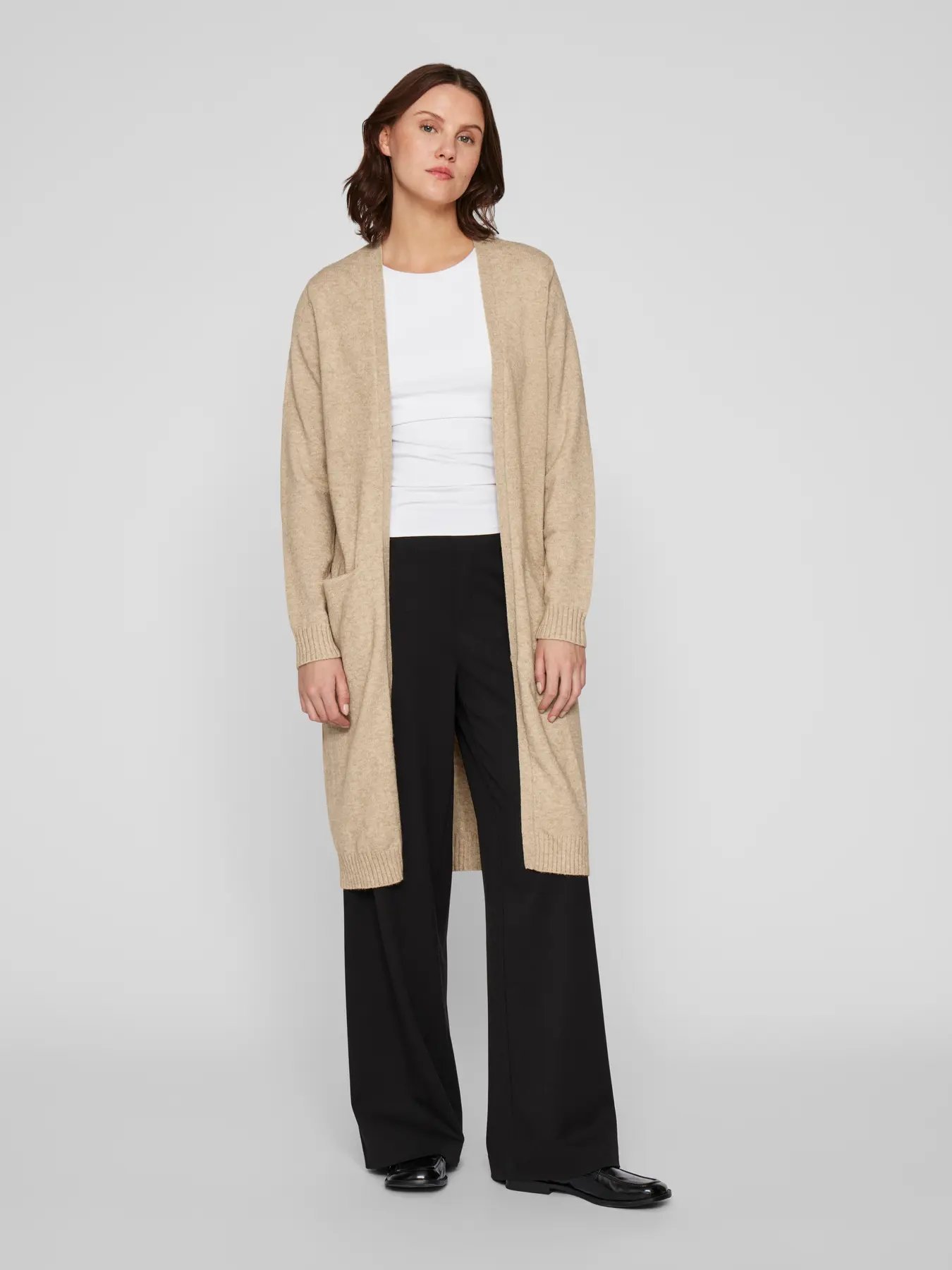 Natural Melange 3 Cárdigan mujer de punto con bolsillos OBJECT