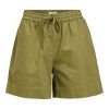 Olive 1 Pantalón corto mujer cintura media lino algodón orgánico OBJECT