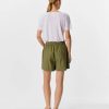 Olive 3 Pantalón corto mujer cintura media lino algodón orgánico OBJECT