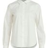 Optical Snow 1 Camisa mujer manga larga con botones y bajo más largo VILA” Camisa suave y cómoda mujer con puño