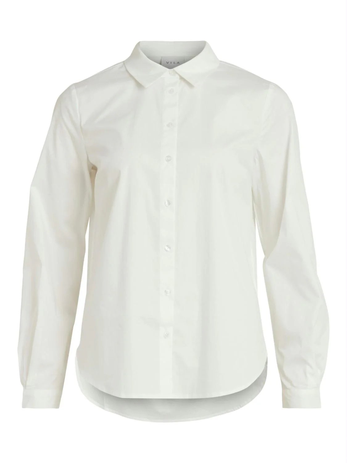 Optical Snow 1 Camisa mujer manga larga con botones y bajo más largo VILA” Camisa suave y cómoda mujer con puño