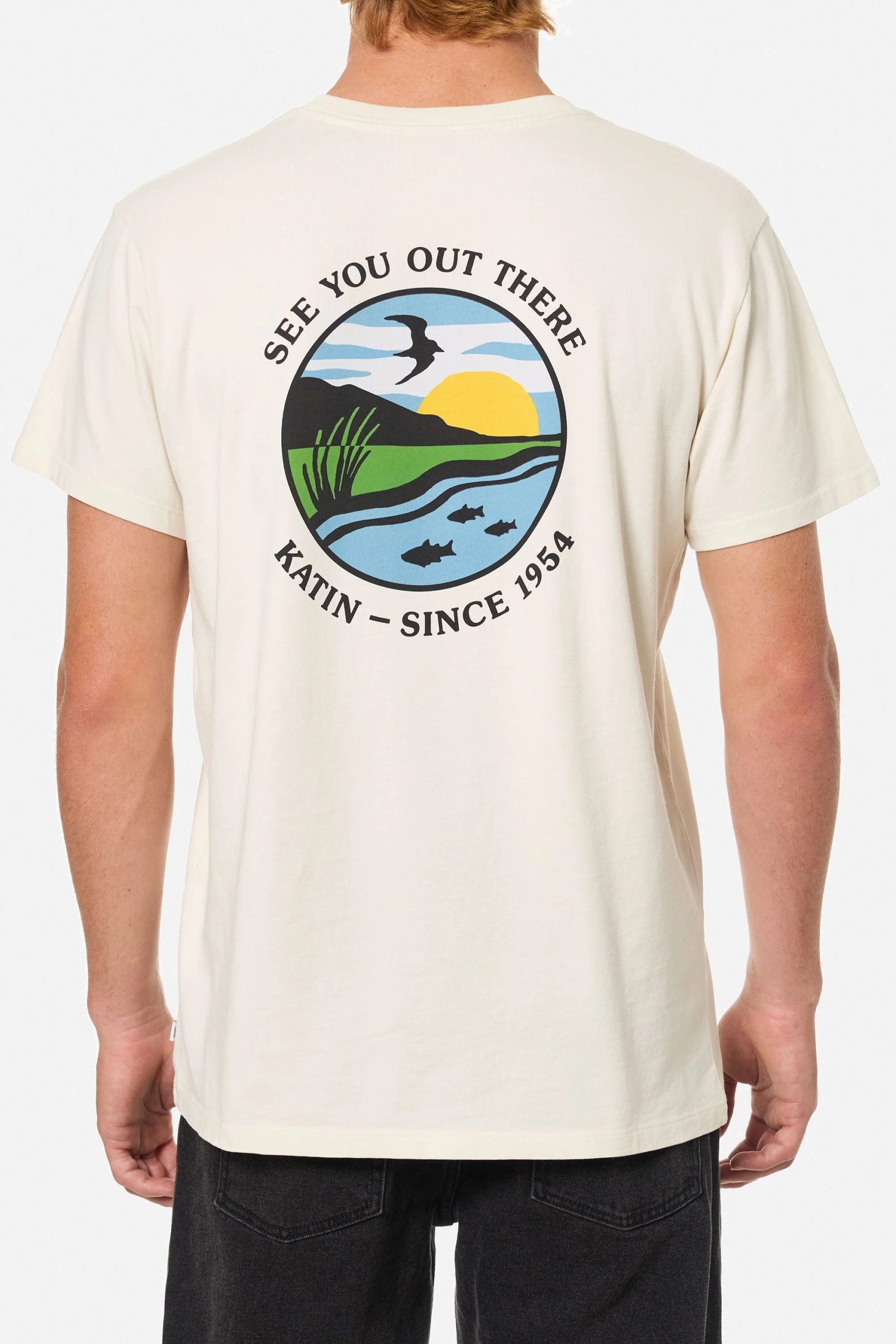 Vintage White 3 Camiseta Katin Scout Tee de algodón orgánico para hombre color beige