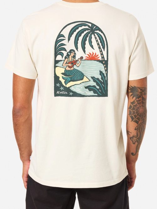 Camiseta Katin Mirage Tee hombre algodón orgánico con diseño vintage de postales de viaje