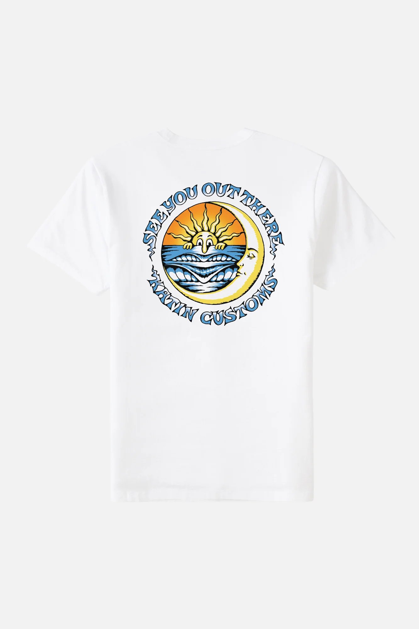 White 1 Camiseta Katin Luna Tee hombre algodón orgánico con diseño gráfico setentero