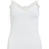 White 1 Top elástico mujer escote en V