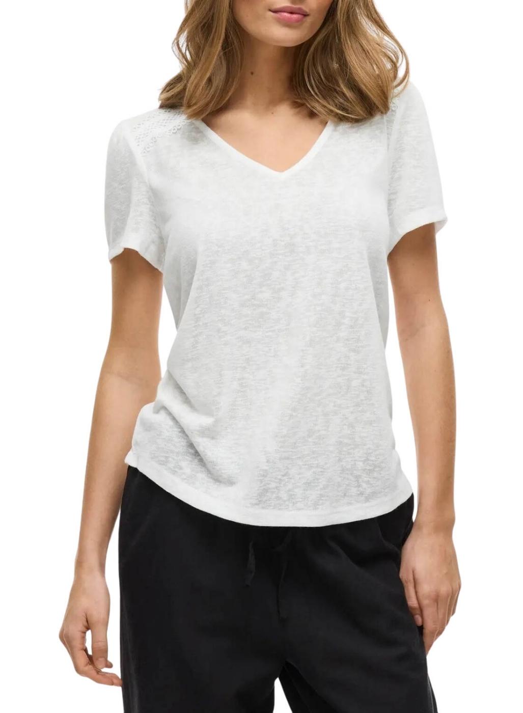 Camiseta suave y cómoda mujer con detalle en hombro