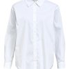 White 1 Camisa mujer manga larga popelina con cuello clásico