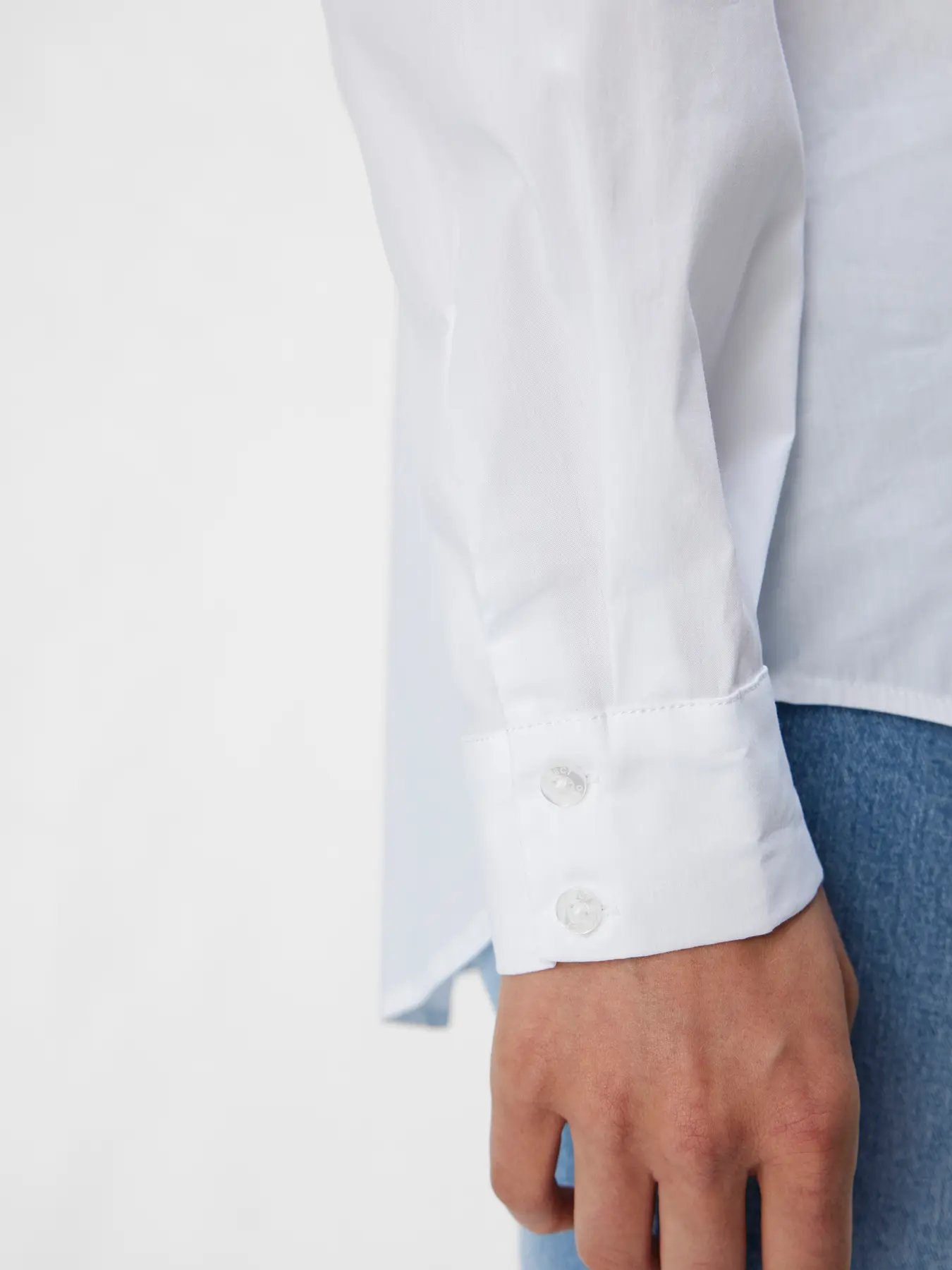 White 4 Camisa mujer manga larga popelina con cuello clásico