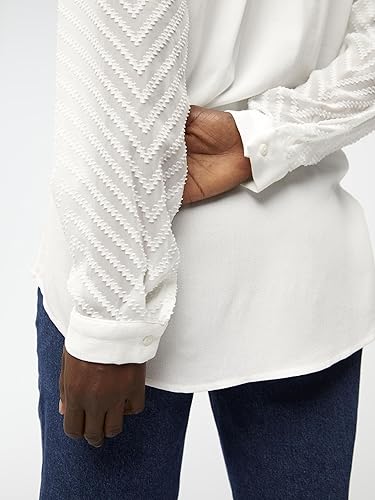 White Gardenia 4 Camiseta mujer manga larga con mangas transparentes