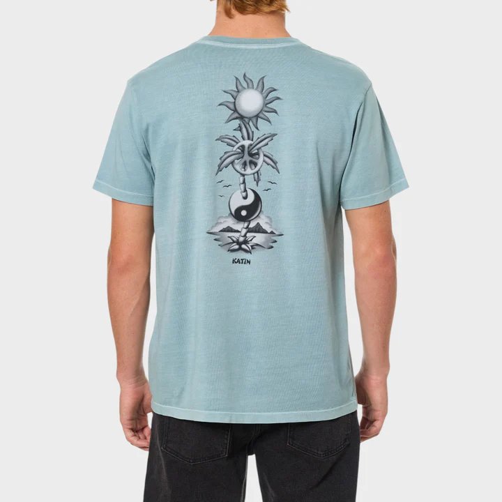 Airforce Blue 3 Camiseta hombre Steady Tee de algodón orgánico, manga corta, estilo retro años 70