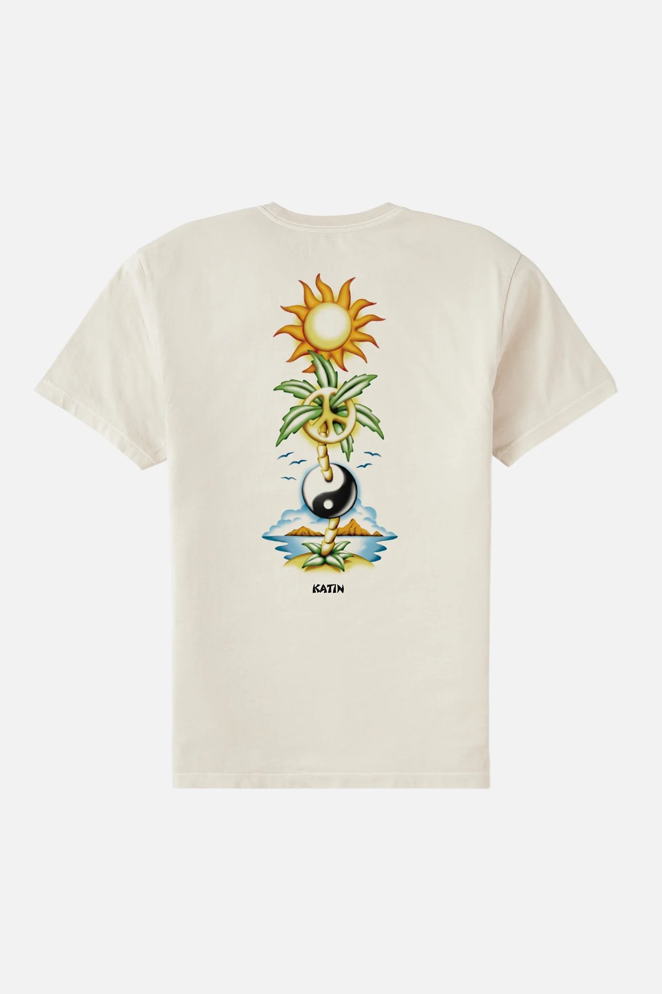 Beige 1 Camiseta hombre Steady Tee de algodón orgánico, manga corta, estilo retro años 70