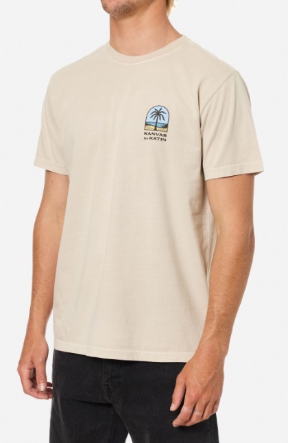 Camiseta hombre Passage Tee Katin de algodón orgánico con diseño tropical