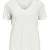Blanco 1 Camiseta mujer THEA cuello en V VILA