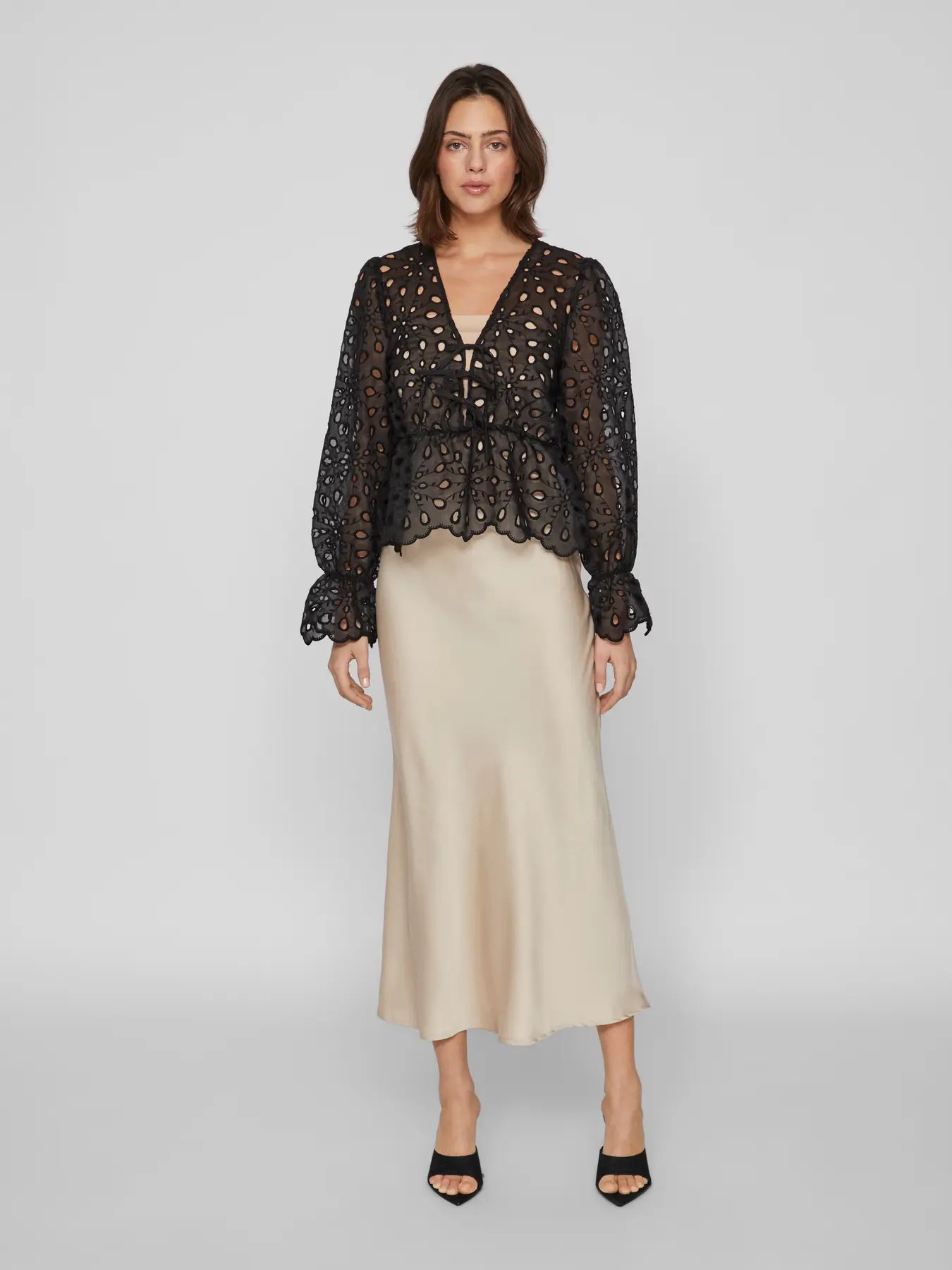 Viellete HW Midi Skirt Champagne