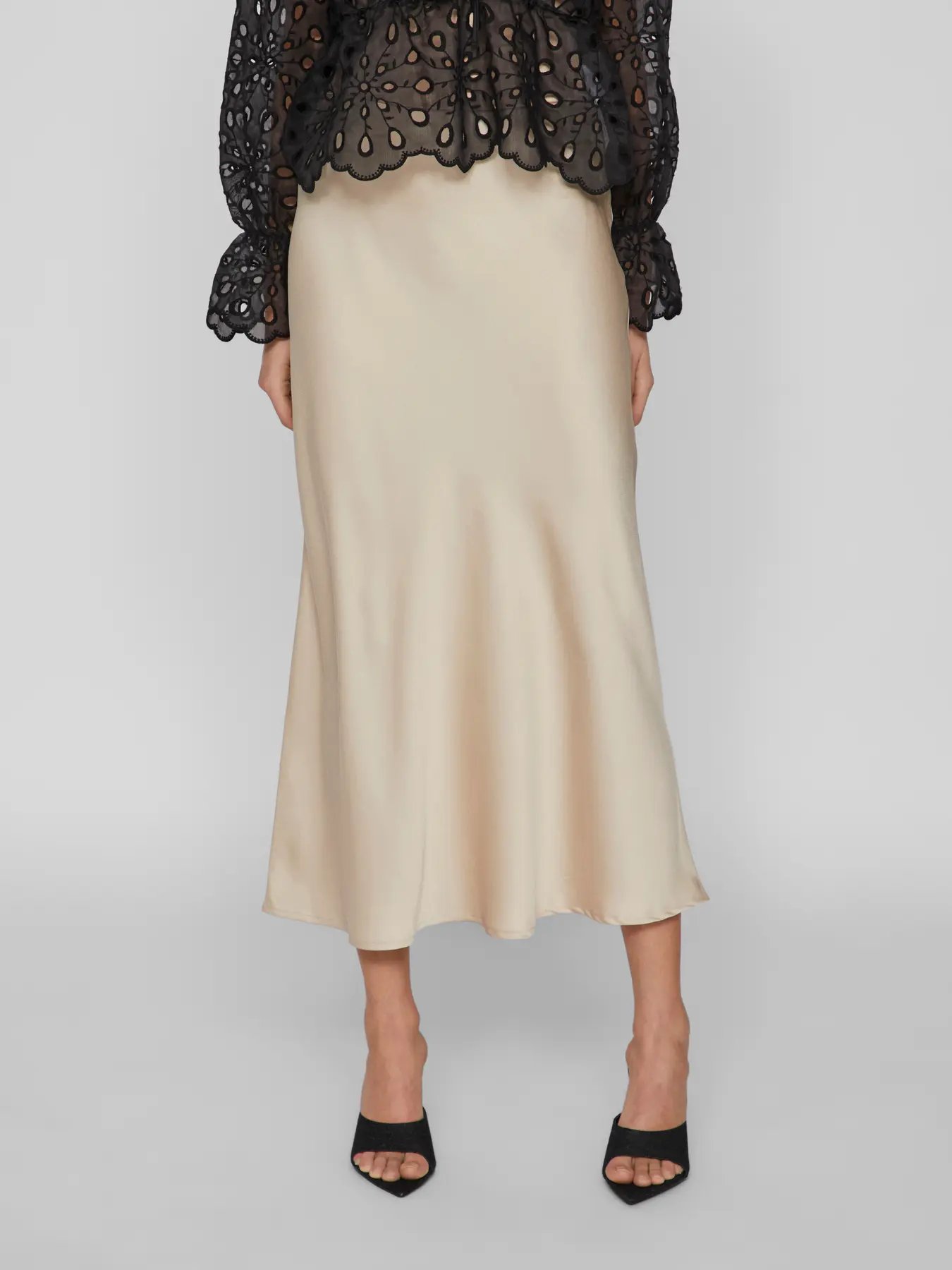 Viellete HW Midi Skirt Champagne