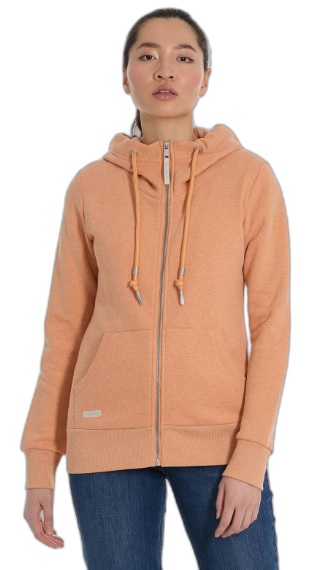 Dusty Orange Chaqueta sudadera mujer NESKIA ZIP Ragwear con capucha alta y bolsillos