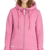 Fucsia Chaqueta sudadera mujer NESKIA ZIP Ragwear con capucha alta y bolsillos