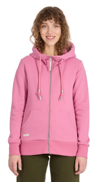 Fucsia Chaqueta sudadera mujer NESKIA ZIP Ragwear con capucha alta y bolsillos