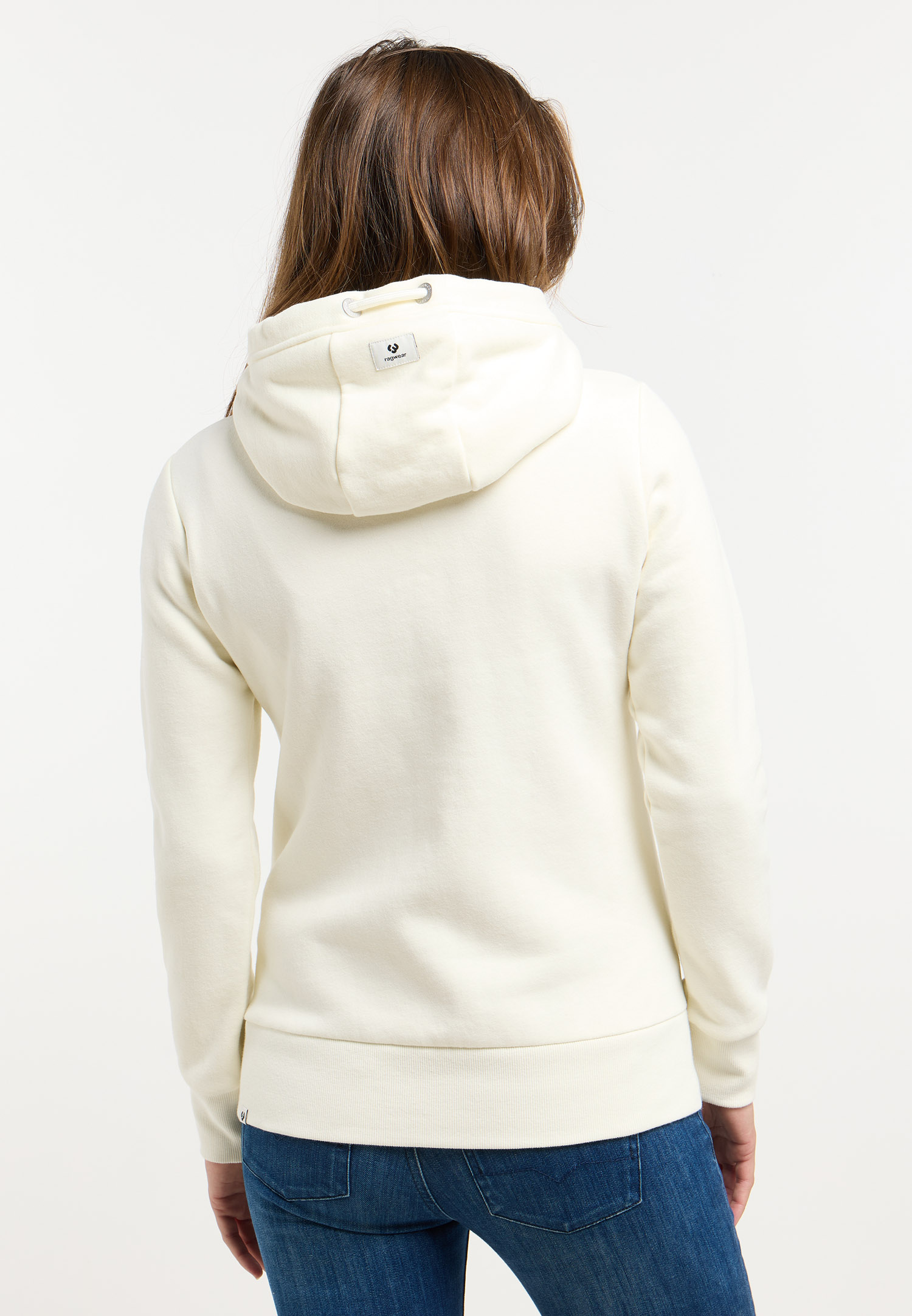 Ivory 3 Chaqueta sudadera mujer NESKIA ZIP Ragwear con capucha alta y bolsillos