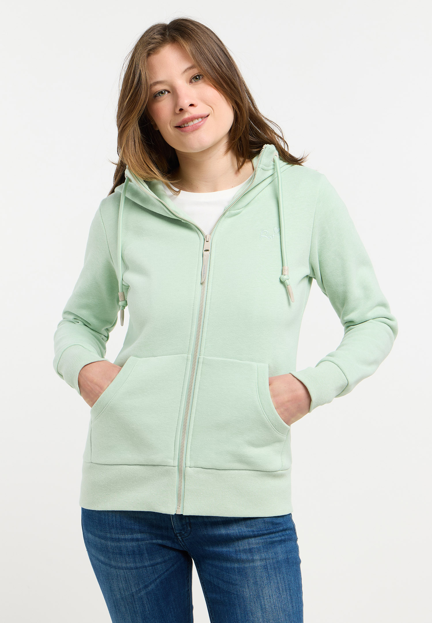 Mint 2 Chaqueta sudadera mujer NESKIA ZIP Ragwear con capucha alta y bolsillos