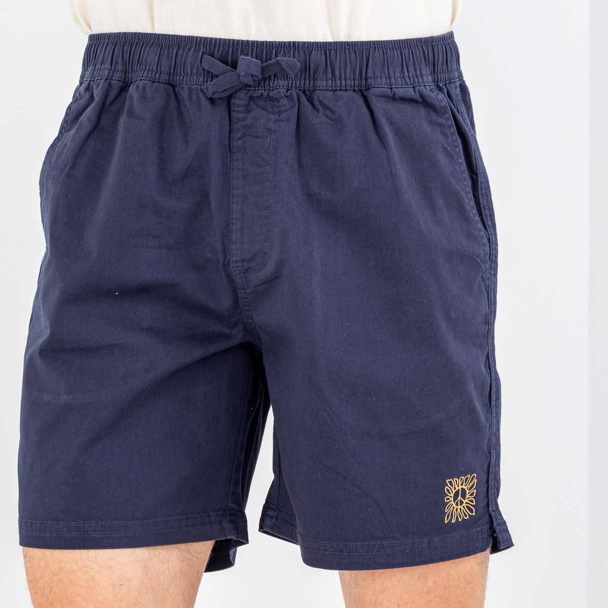 Navy 1 Pantalón corto hombre Frank Short Katin con cintura elástica y bordado gráfico