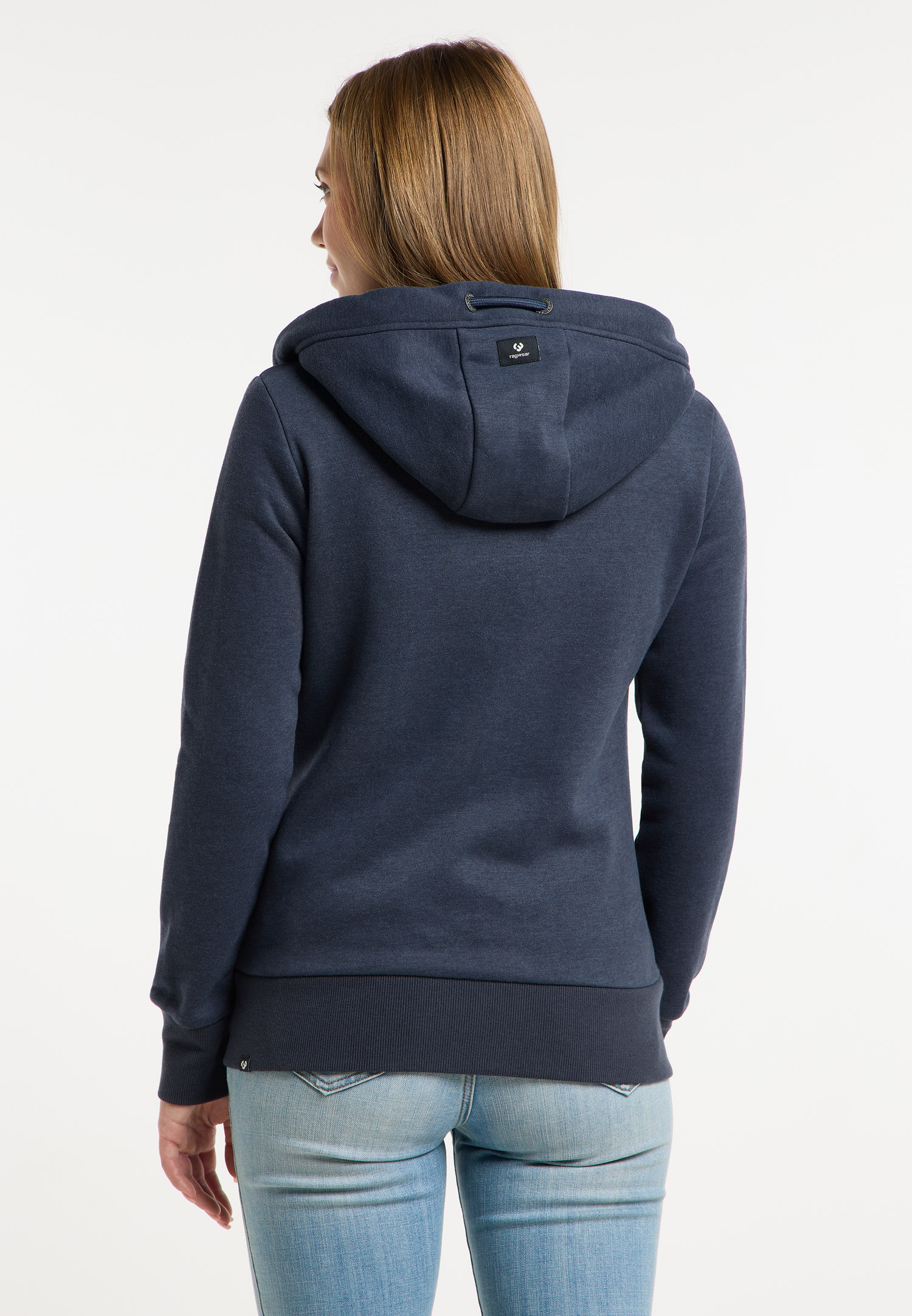 Navy 3 Chaqueta sudadera mujer NESKIA ZIP Ragwear con capucha alta y bolsillos