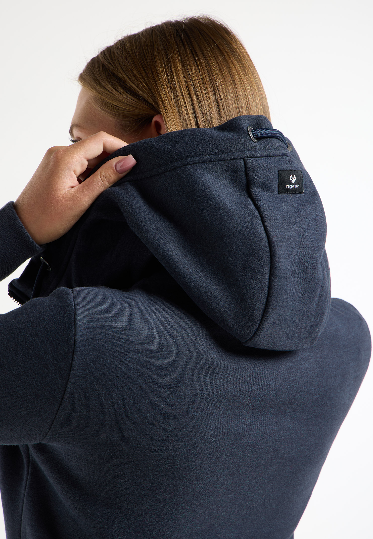 Navy 4 Chaqueta sudadera mujer NESKIA ZIP Ragwear con capucha alta y bolsillos