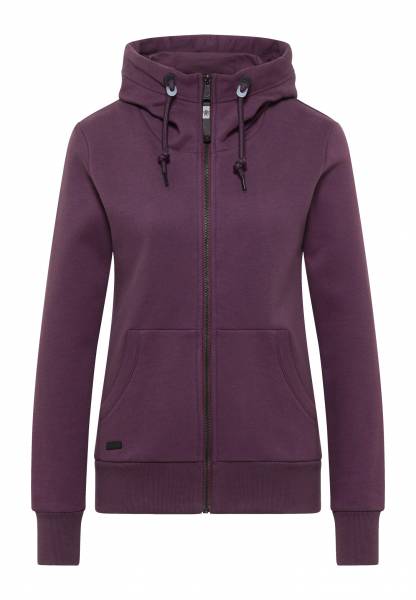Plum 1 Chaqueta sudadera mujer NESKIA ZIP Ragwear con capucha alta y bolsillos