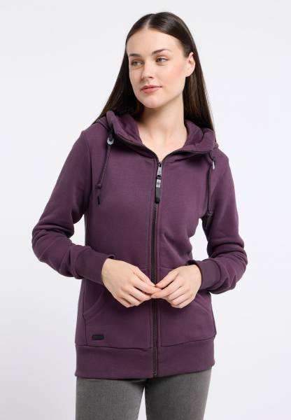 Plum 2 Chaqueta sudadera mujer NESKIA ZIP Ragwear con capucha alta y bolsillos