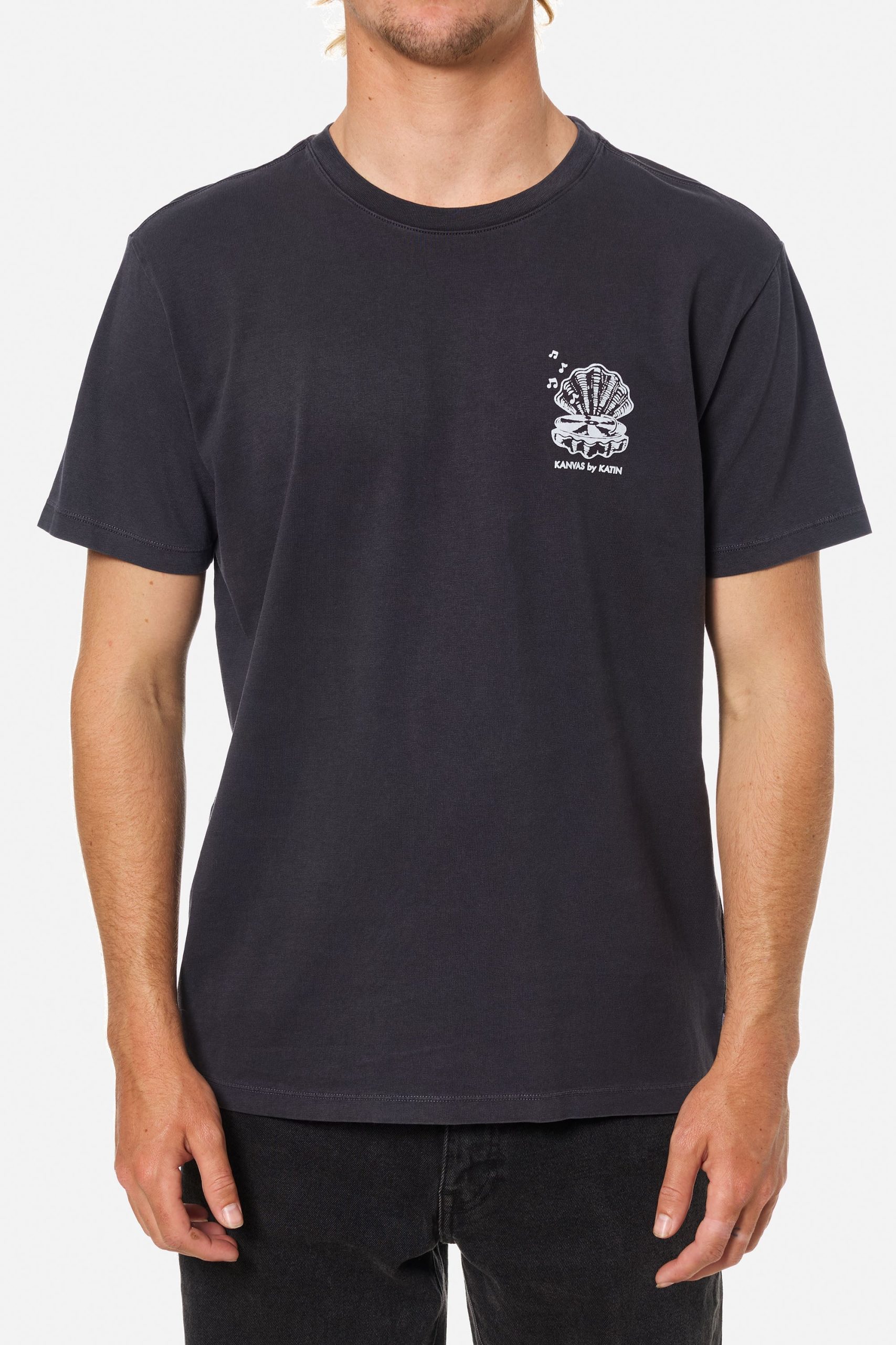 Polar Navy 2 Camiseta hombre Vibrations Tee de algodón orgánico, manga corta, estampado inspirado en carteles vintage